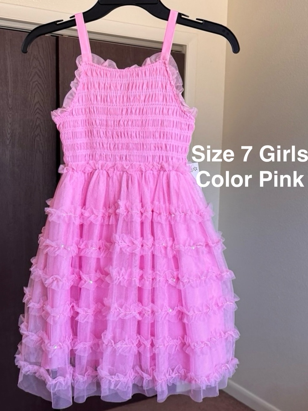 Kensie Girl Sleeveless Irridescent Glitter Mesh Dress, Size 7